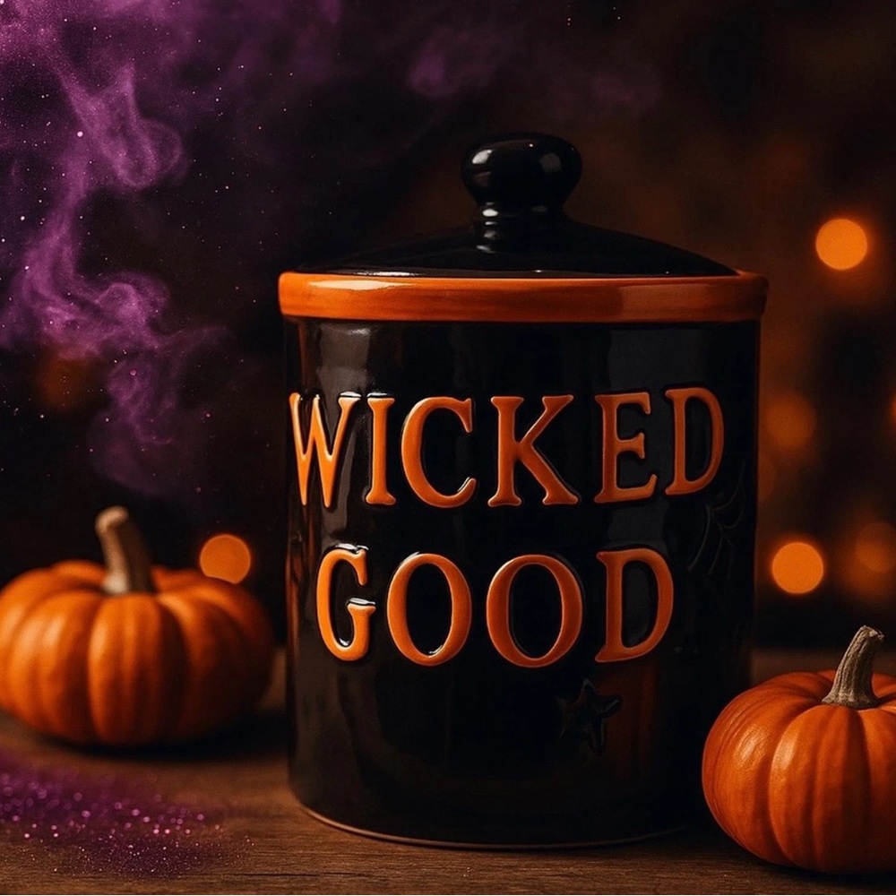Yankee Candle 2016 Boney Bunch Wicked Good Cookie Jar Canister w/ Lid Spider Web